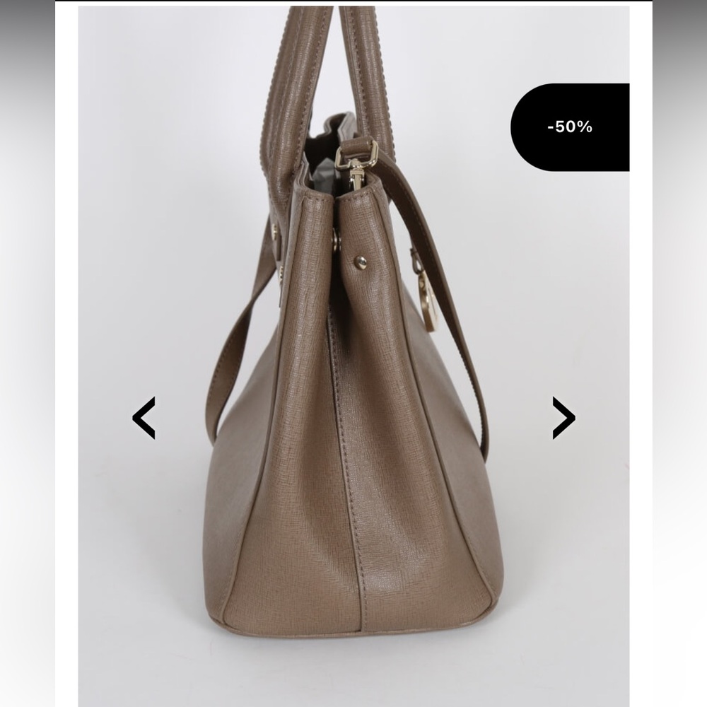 Furla Linda Medium Leather Tote in Taupe - Picture 2 of 11